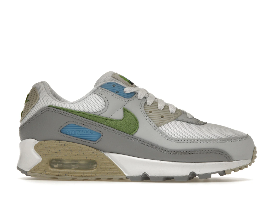 Vue 2 de Nike Air Max 90 White Chlorophyll University Blue