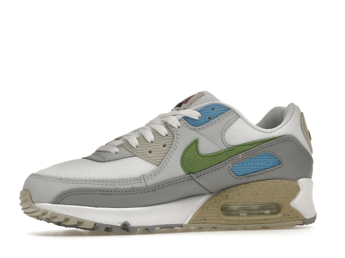 Vue 17 de Nike Air Max 90 White Chlorophyll University Blue