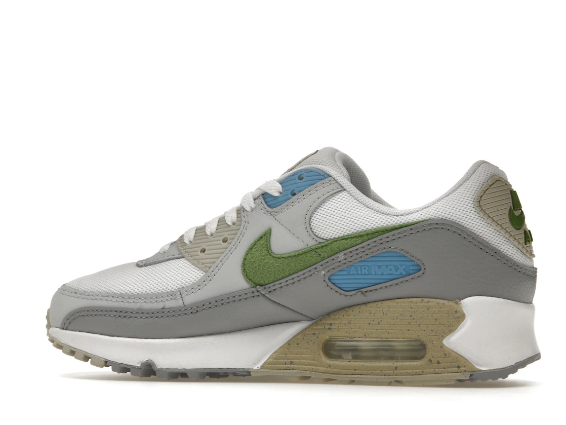 Vue 21 de Nike Air Max 90 White Chlorophyll University Blue