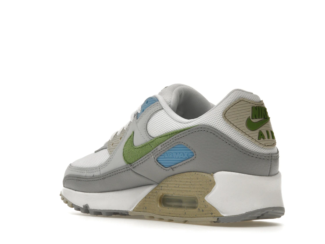 Vue 24 de Nike Air Max 90 White Chlorophyll University Blue