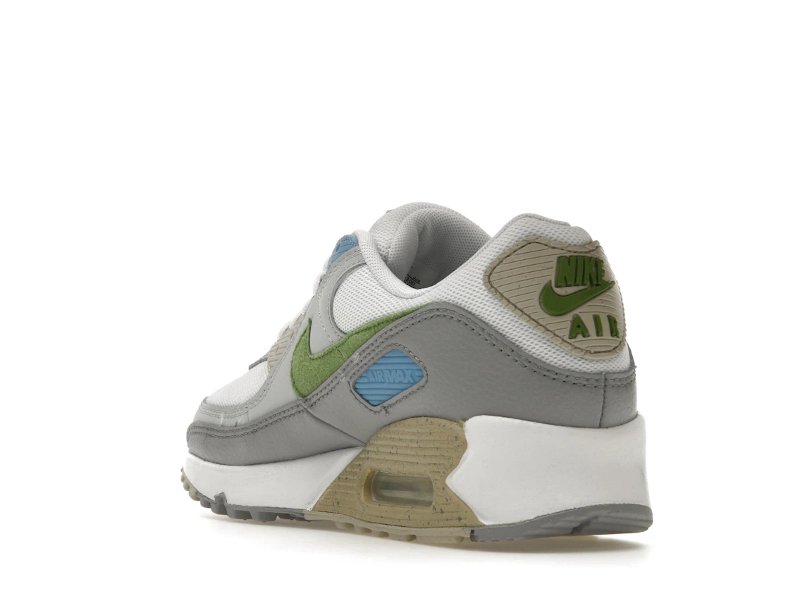 Vue 25 de Nike Air Max 90 White Chlorophyll University Blue