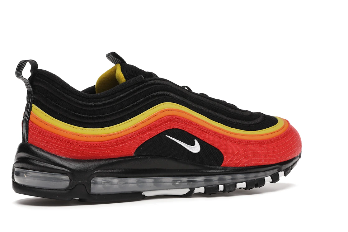 Vue 34 de Nike Air Max 97 Black Chile Red Magma Orange