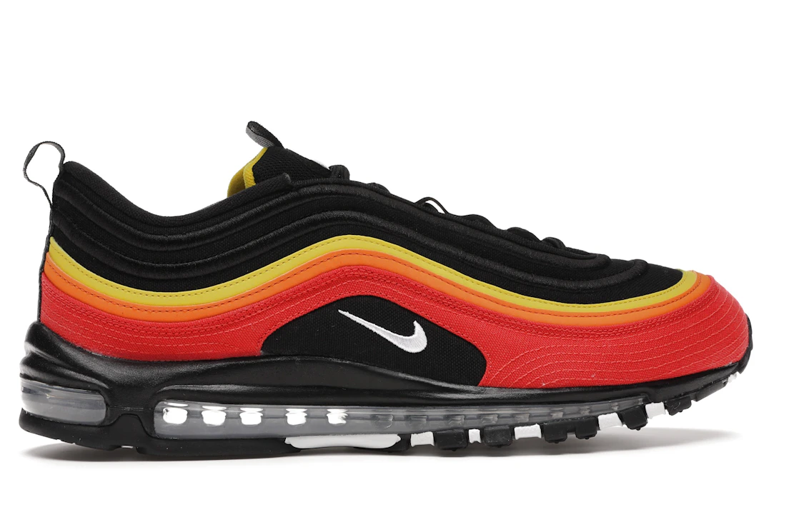Vue 36 de Nike Air Max 97 Black Chile Red Magma Orange