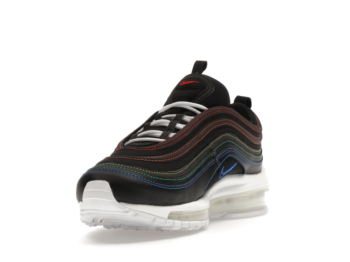 Vue 13 de Nike Air Max 97 Black Rainbow Stitching 