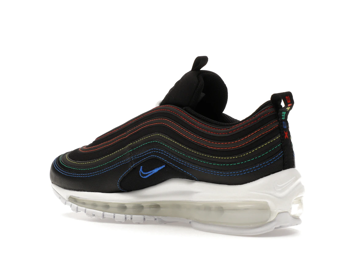 Vue 23 de Nike Air Max 97 Black Rainbow Stitching 
