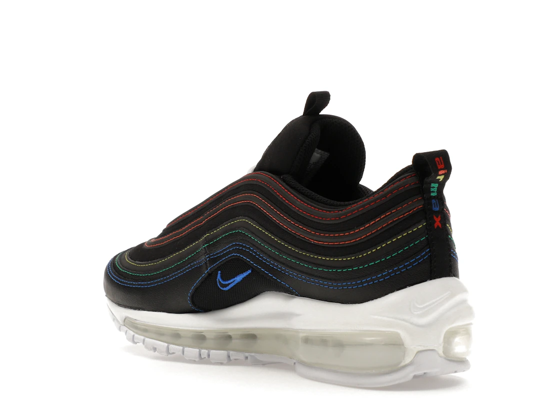 Vue 24 de Nike Air Max 97 Black Rainbow Stitching 