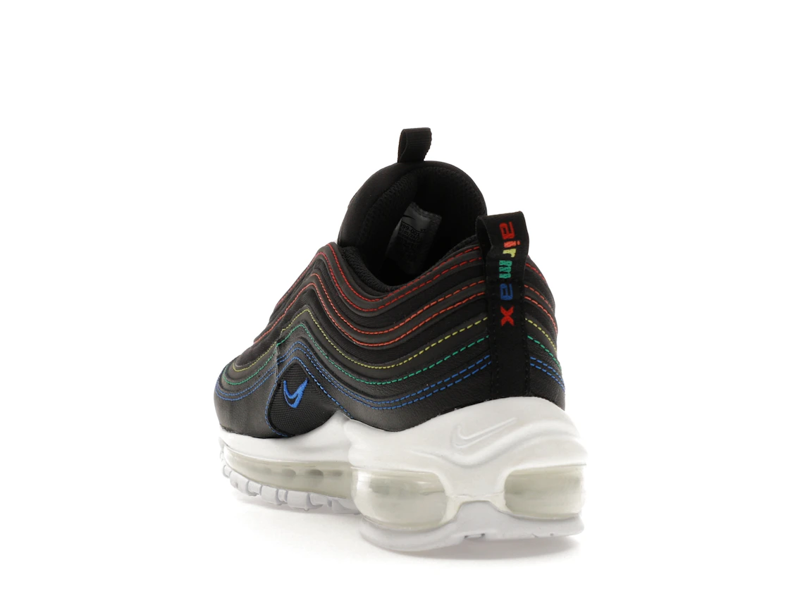Vue 26 de Nike Air Max 97 Black Rainbow Stitching 