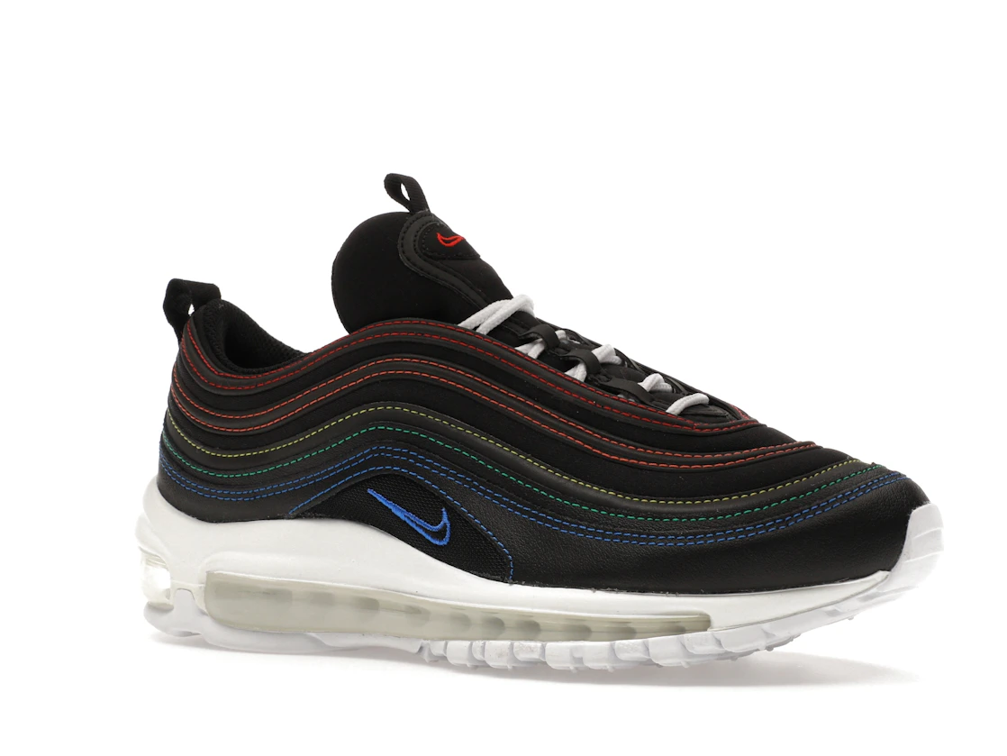 Vue 4 de Nike Air Max 97 Black Rainbow Stitching 