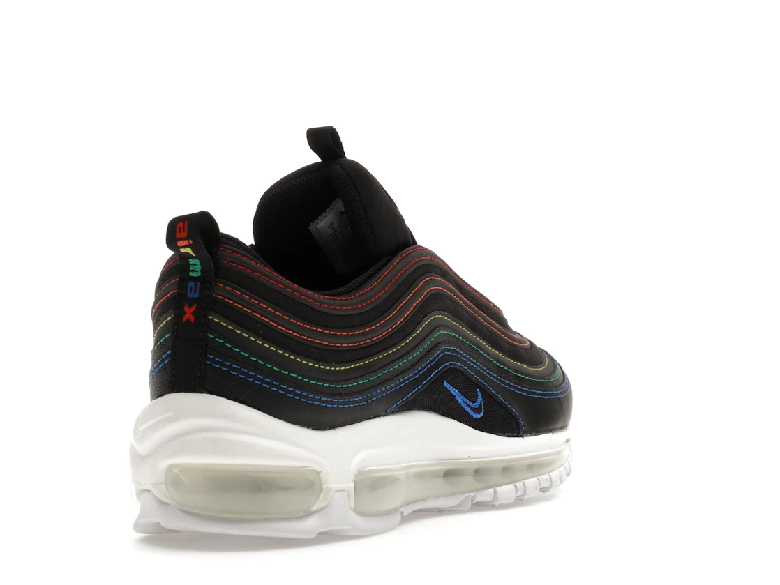 Vue 31 de Nike Air Max 97 Black Rainbow Stitching 