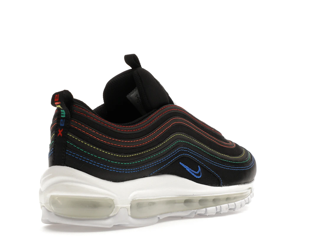 Vue 32 de Nike Air Max 97 Black Rainbow Stitching 