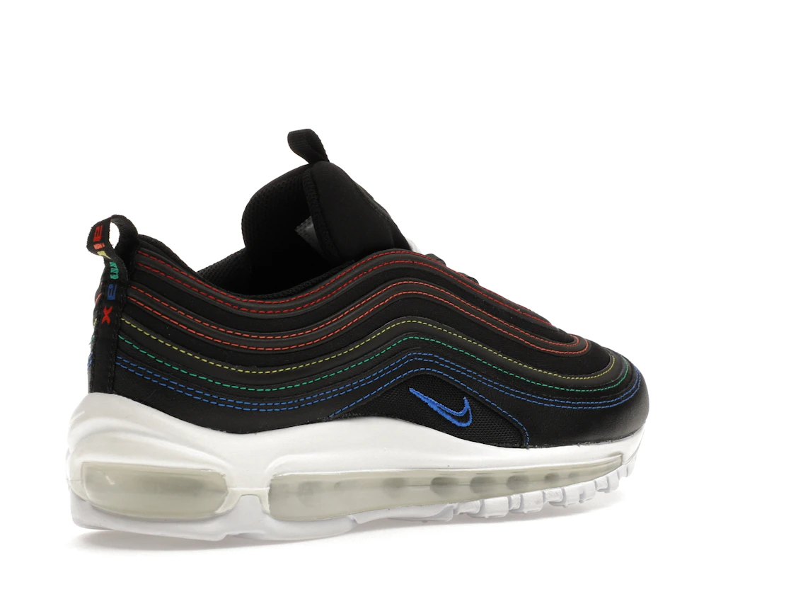 Vue 33 de Nike Air Max 97 Black Rainbow Stitching 