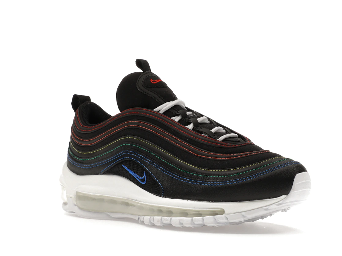 Vue 5 de Nike Air Max 97 Black Rainbow Stitching 