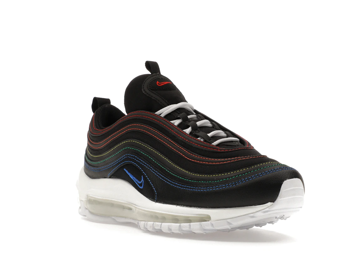 Vue 6 de Nike Air Max 97 Black Rainbow Stitching 