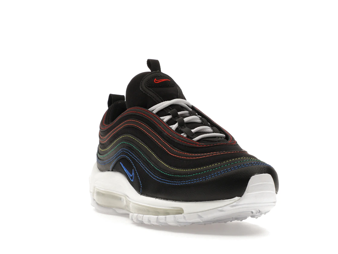 Vue 7 de Nike Air Max 97 Black Rainbow Stitching 