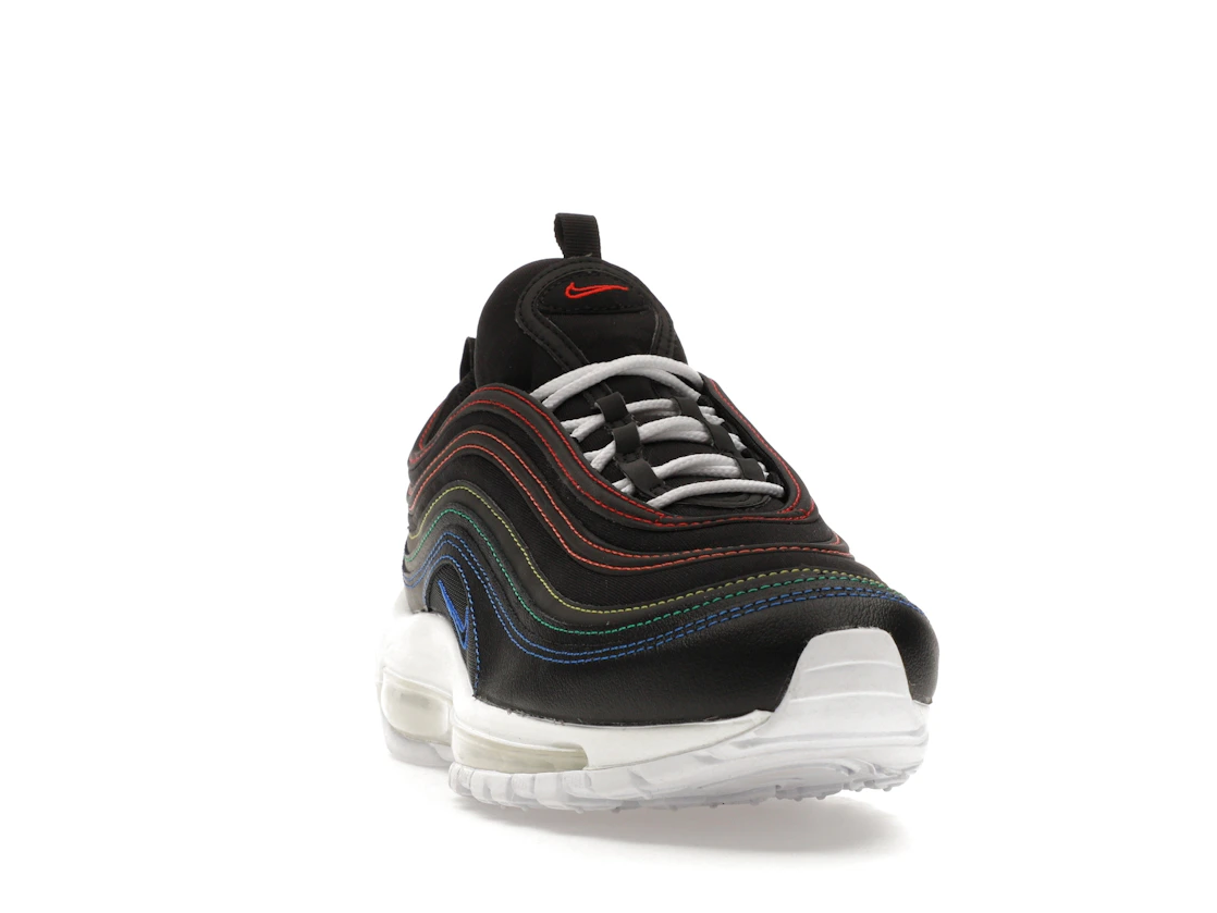 Vue 8 de Nike Air Max 97 Black Rainbow Stitching 