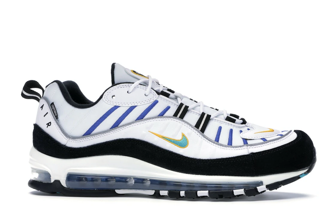 Vue 2 de Nike Air Max 98 White Teal Nebula University Gold