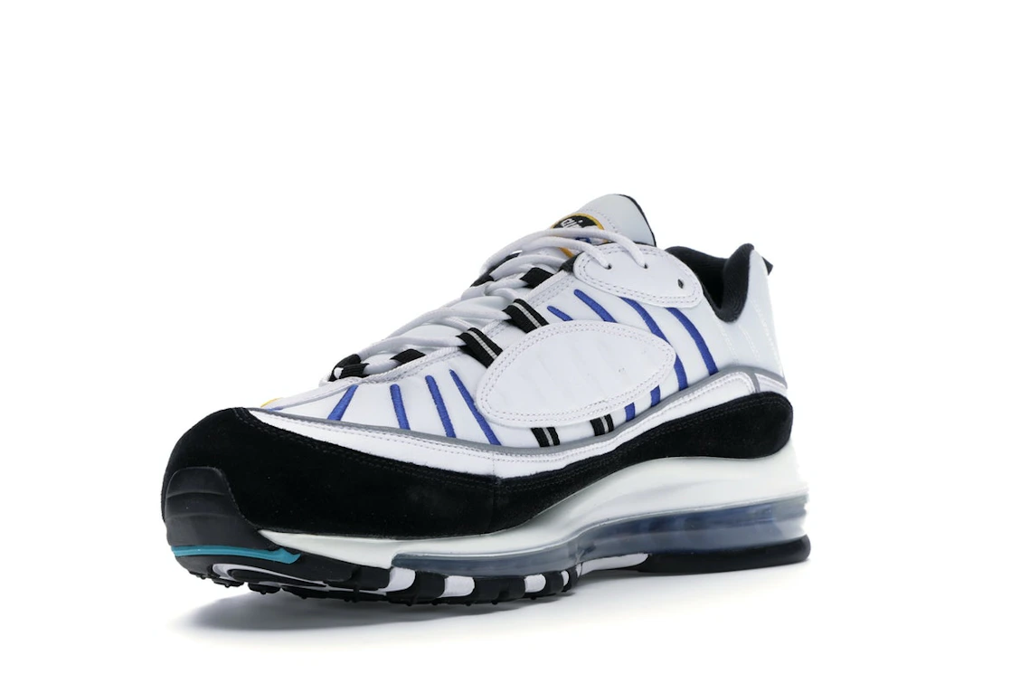 Vue 14 de Nike Air Max 98 White Teal Nebula University Gold