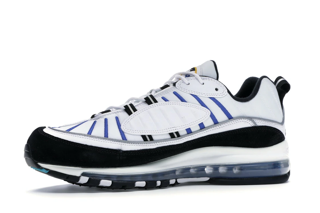 Vue 17 de Nike Air Max 98 White Teal Nebula University Gold