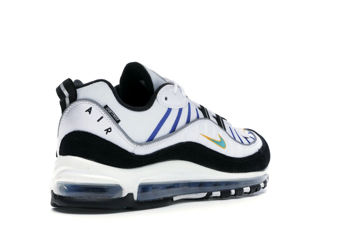Vue 32 de Nike Air Max 98 White Teal Nebula University Gold