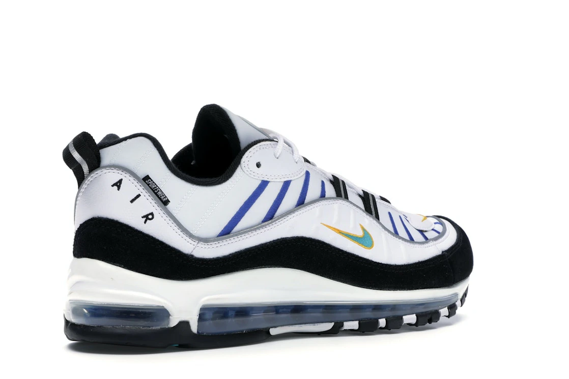 Vue 33 de Nike Air Max 98 White Teal Nebula University Gold