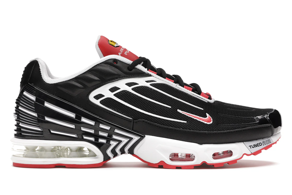 Vue 1 de Nike Air Max Plus 3 Black White Track Red
