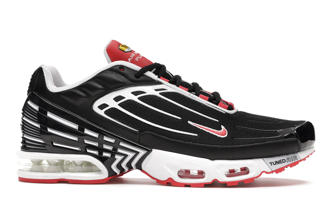 Vue 2 de Nike Air Max Plus 3 Black White Track Red