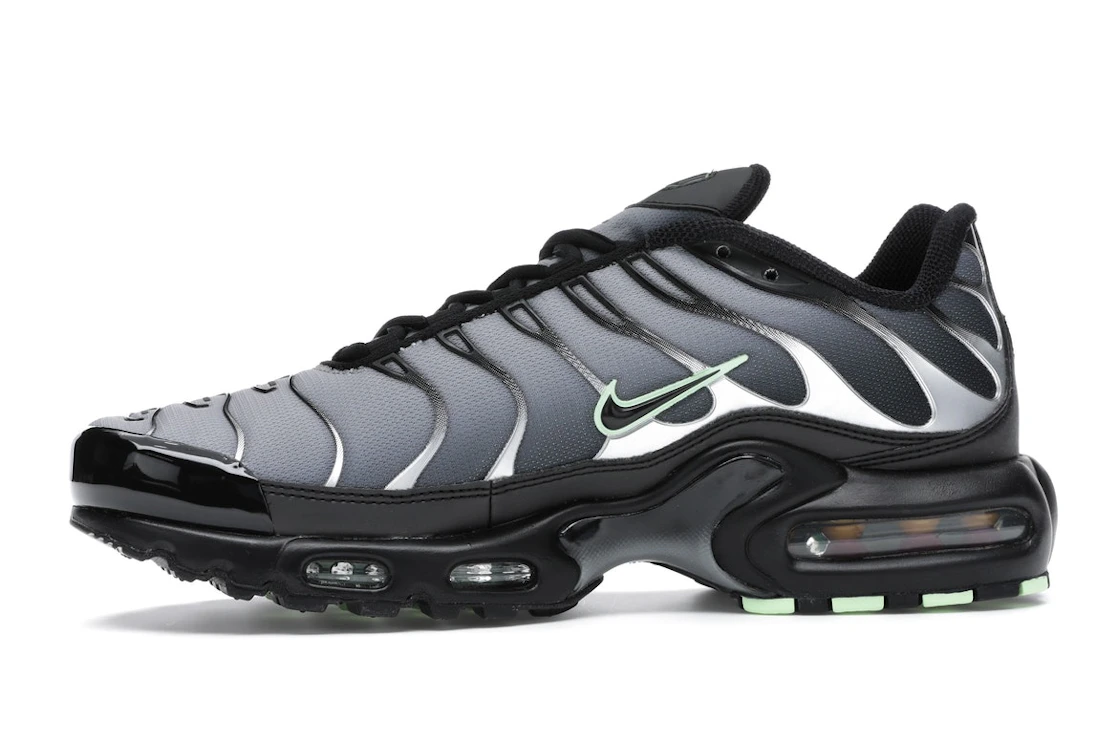 Vue 18 de Nike Air Max Plus Black Particle Grey Vapour Green