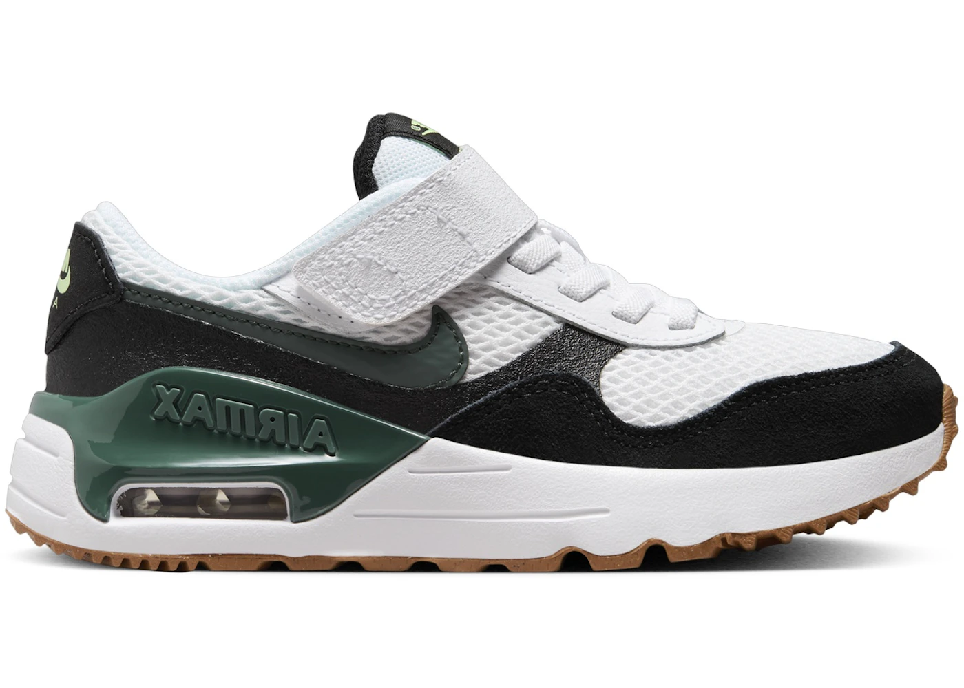 Nike Air Max SYSTM White Black Barely Volt Vintage Green (PS)