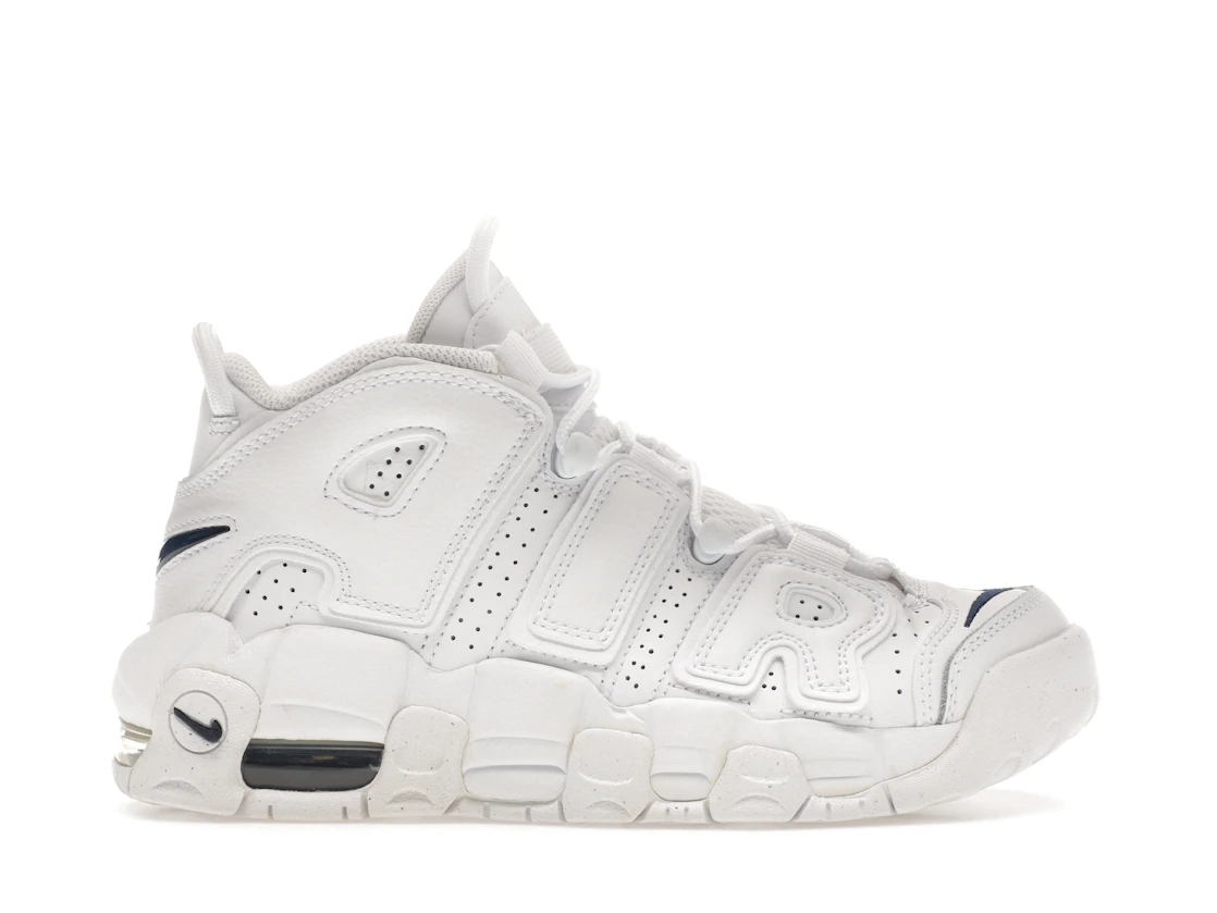 Vue 1 de Nike Air More Uptempo White Midnight Navy (GS)