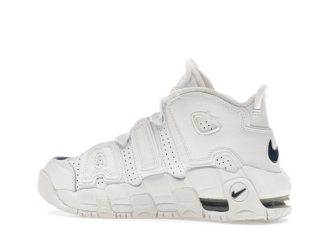 Vue 21 de Nike Air More Uptempo White Midnight Navy (GS)