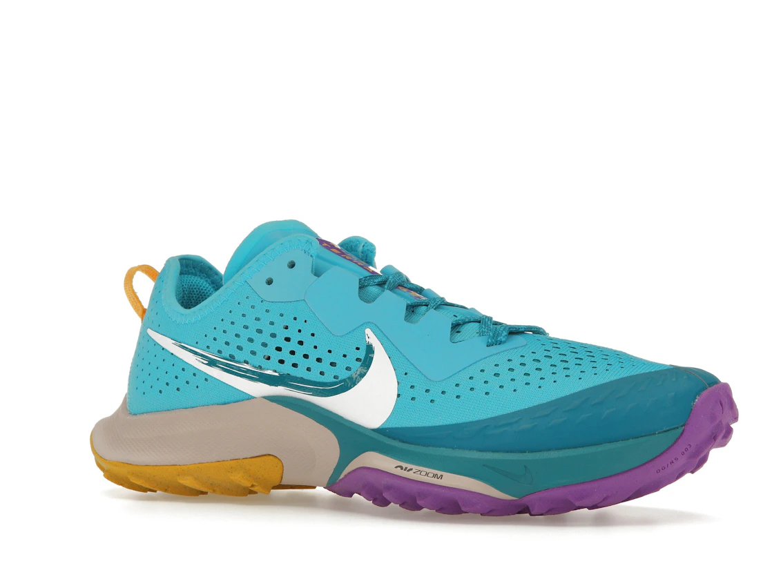 Vue 4 de Nike Air Zoom Terra Kiger 7 Turquoise Blue
