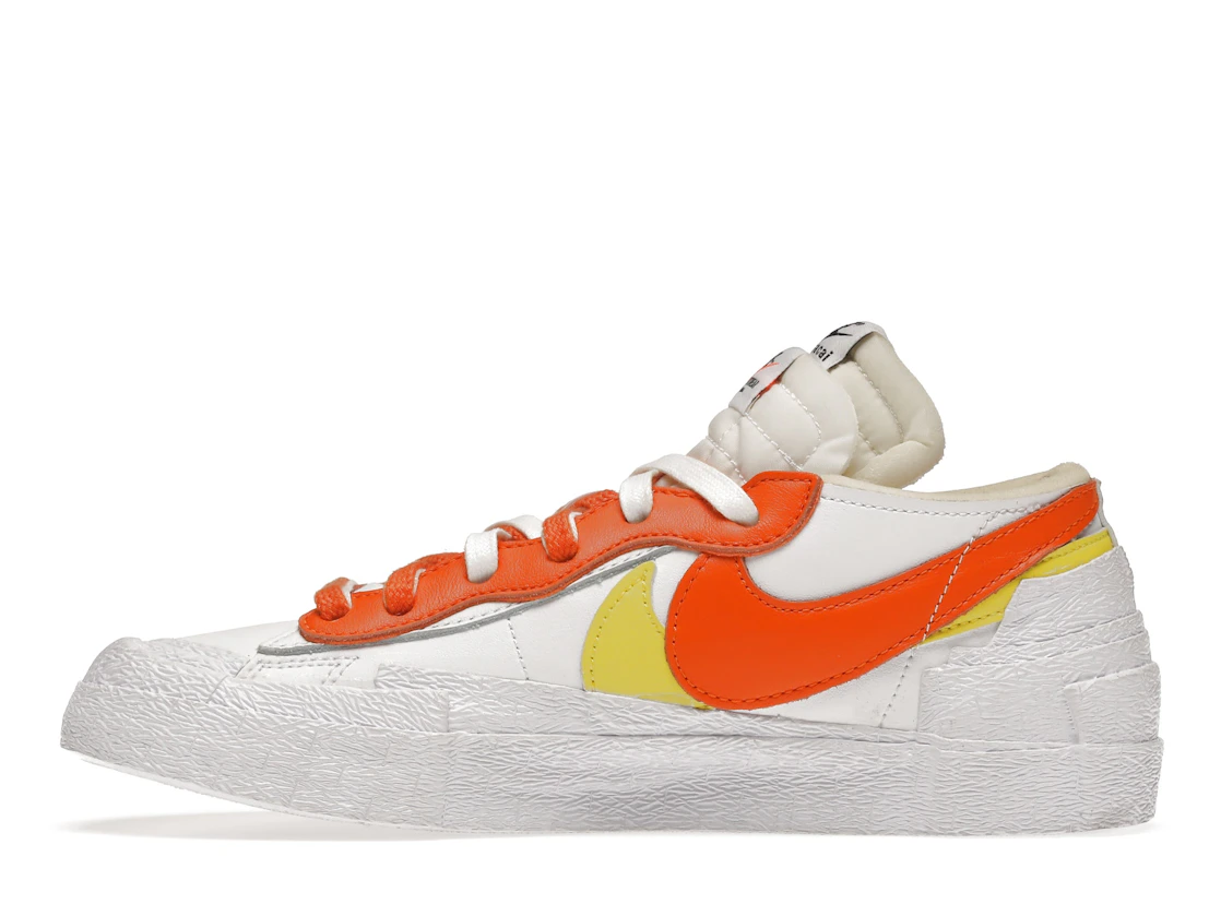 Vue 19 de Nike Blazer Low sacai White Magma Orange