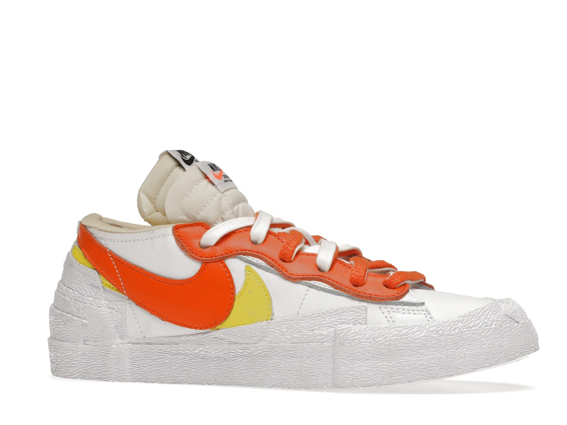 Vue 3 de Nike Blazer Low sacai White Magma Orange