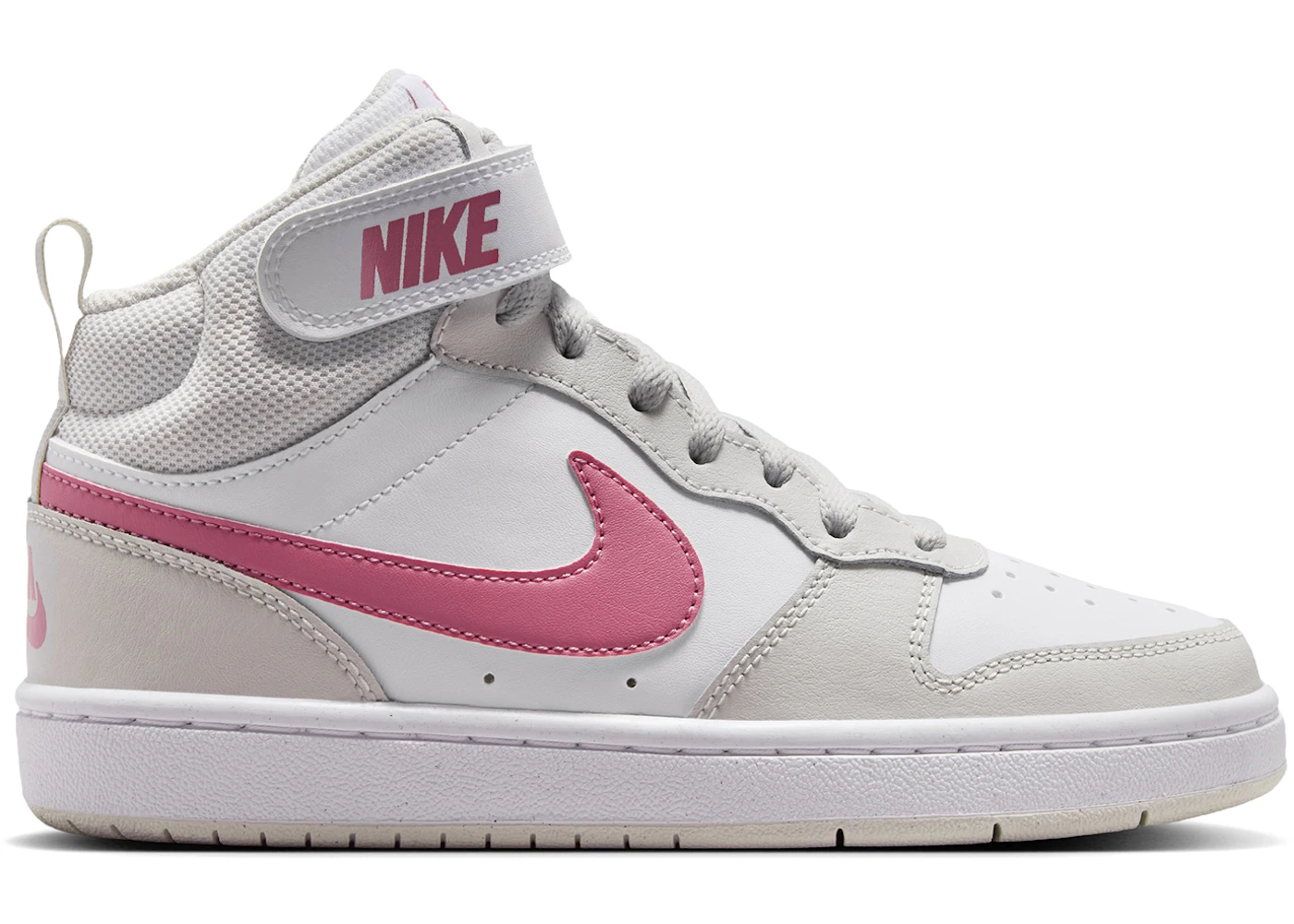 Nike Court Borough Mid 2 White Vast Grey Peony (GS)