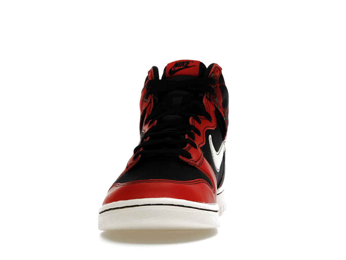 Vue 11 de Nike Dunk High SE Tartan Plaid Black University Red
