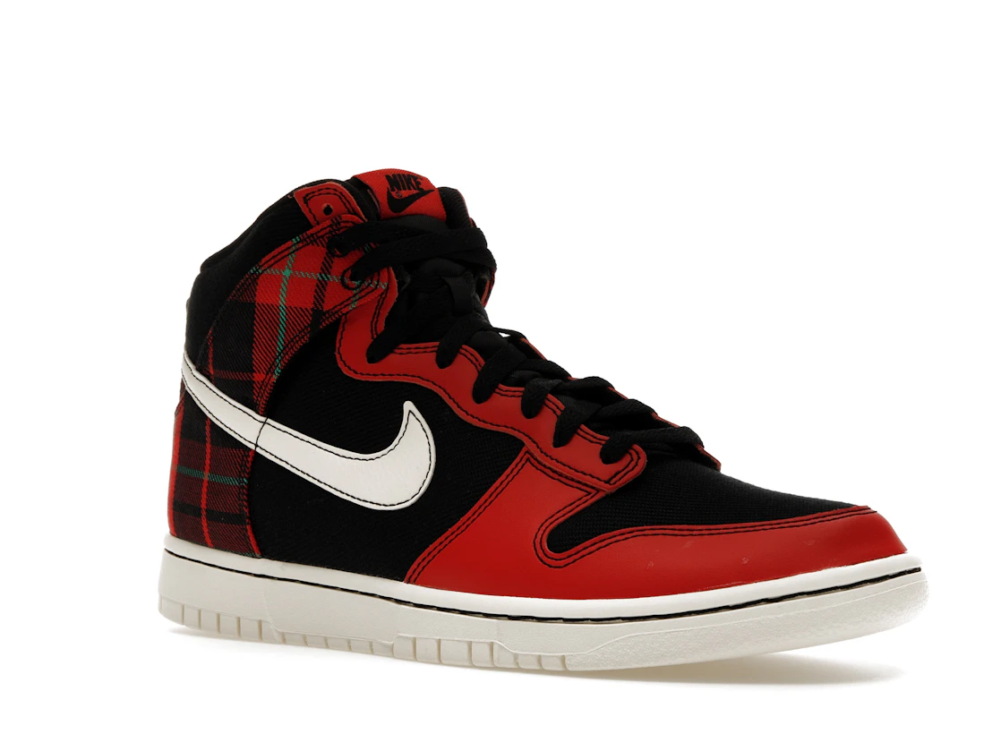 Vue 5 de Nike Dunk High SE Tartan Plaid Black University Red