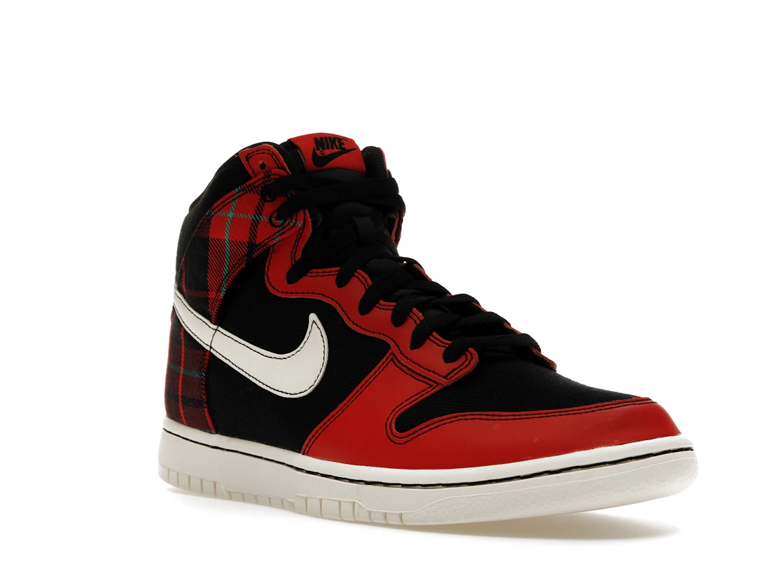Vue 6 de Nike Dunk High SE Tartan Plaid Black University Red