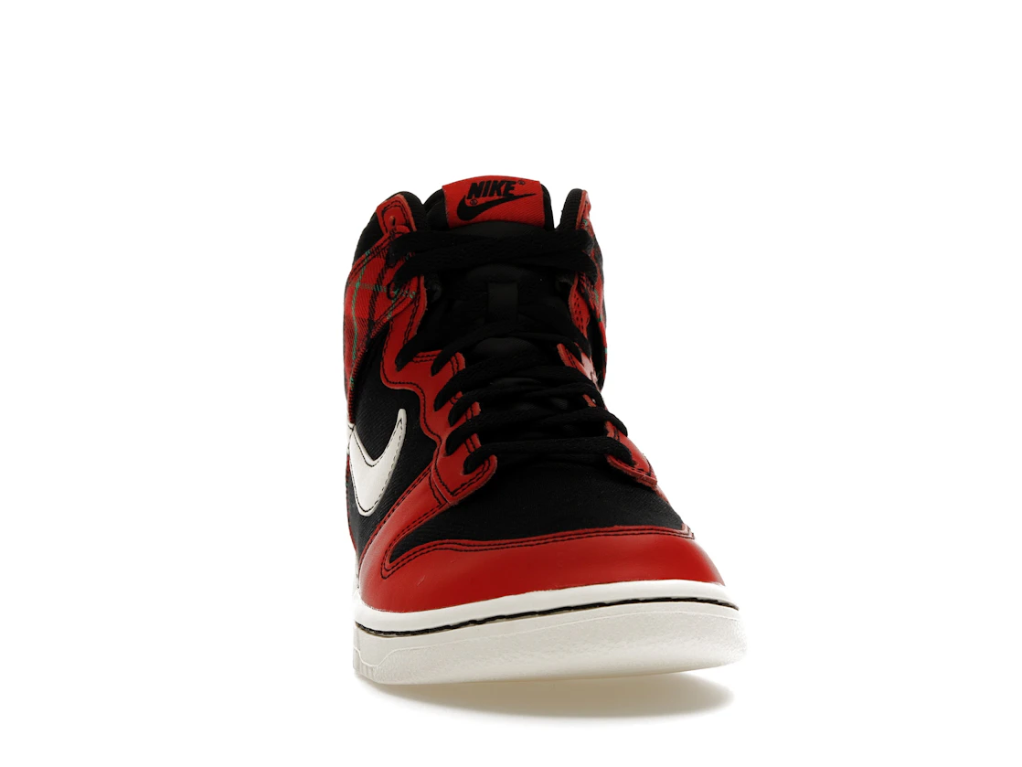 Vue 9 de Nike Dunk High SE Tartan Plaid Black University Red