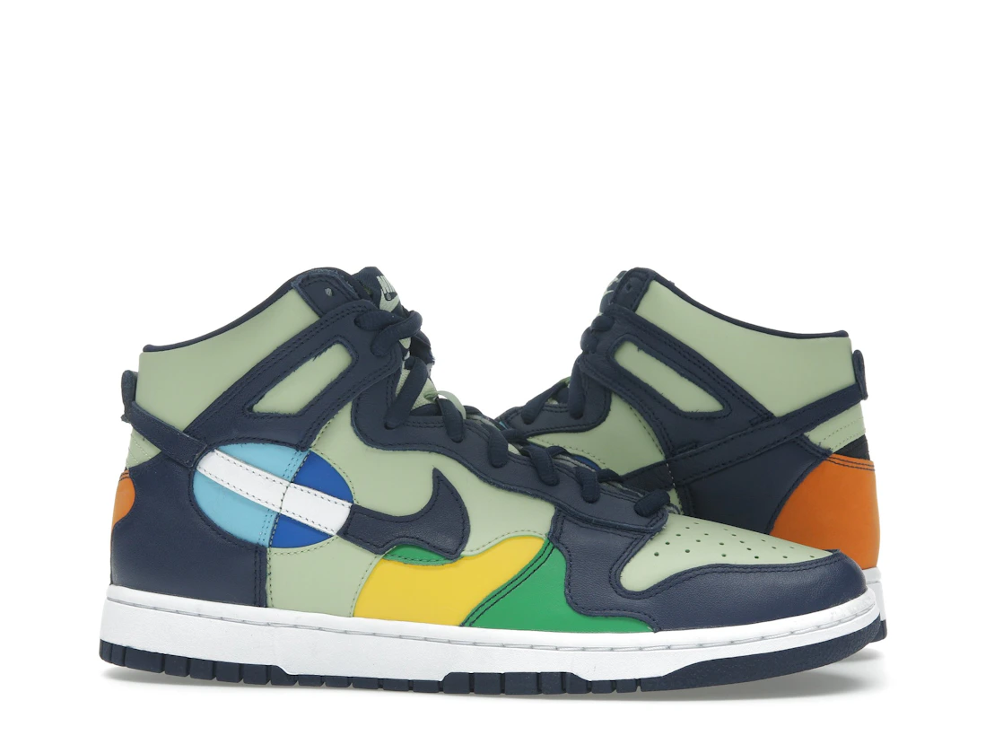 Vue 2 de Nike Dunk High See Through Pistachio Midnight Navy 