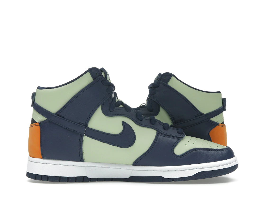 Vue 19 de Nike Dunk High See Through Pistachio Midnight Navy 