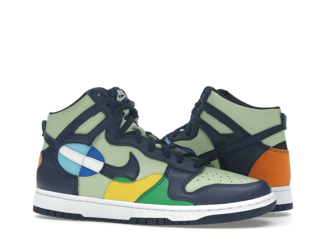 Vue 3 de Nike Dunk High See Through Pistachio Midnight Navy 