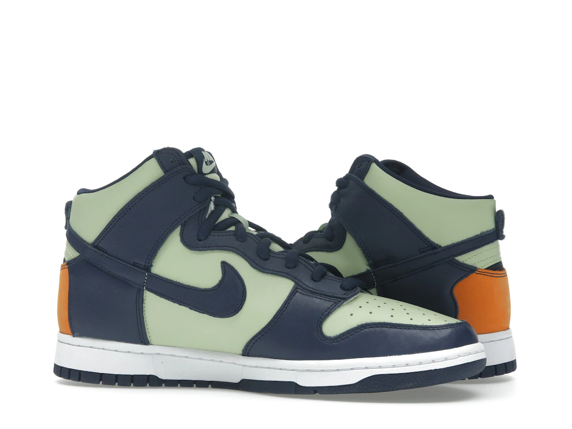 Vue 21 de Nike Dunk High See Through Pistachio Midnight Navy 