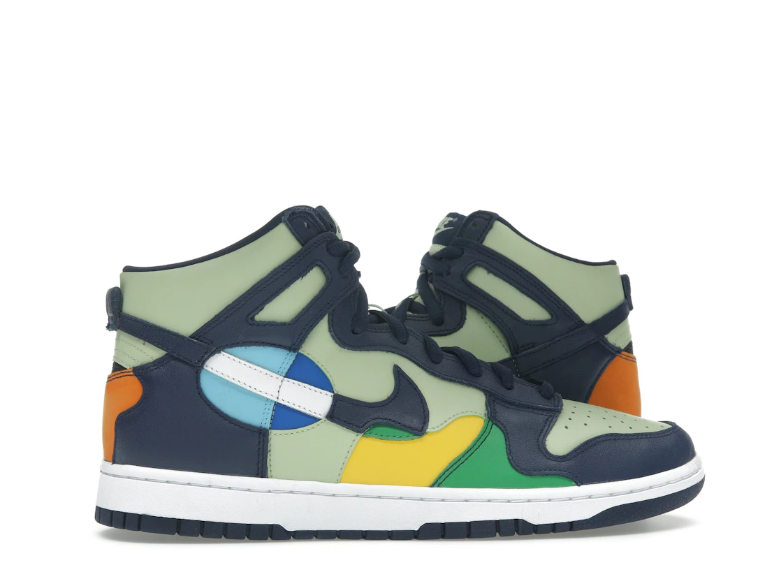 Vue 36 de Nike Dunk High See Through Pistachio Midnight Navy 