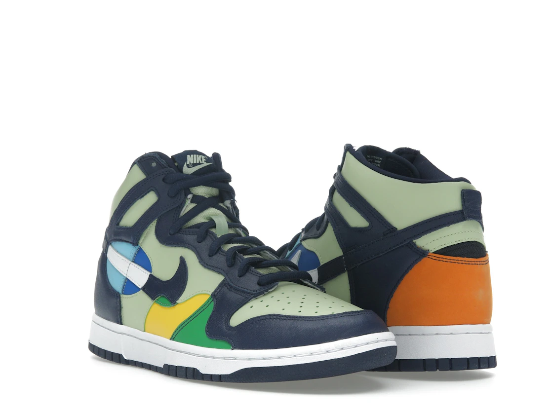 Vue 6 de Nike Dunk High See Through Pistachio Midnight Navy 