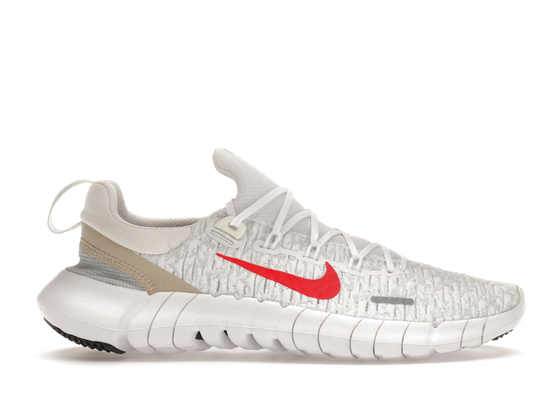 Vue 1 de Nike Free Run 5.0 Next Nature White Siren Red Sanddrift