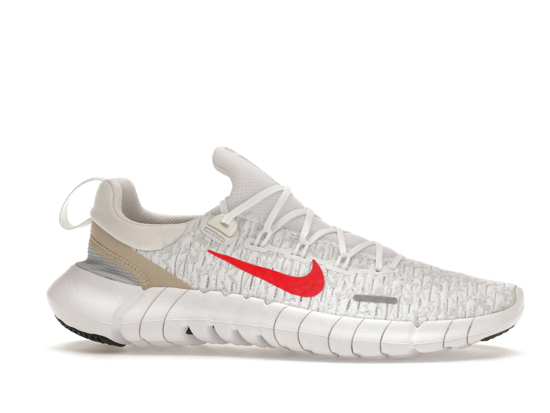 Vue 2 de Nike Free Run 5.0 Next Nature White Siren Red Sanddrift