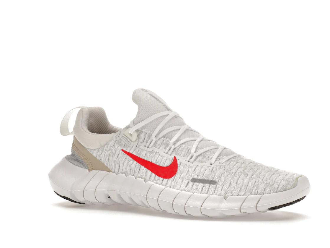 Vue 4 de Nike Free Run 5.0 Next Nature White Siren Red Sanddrift