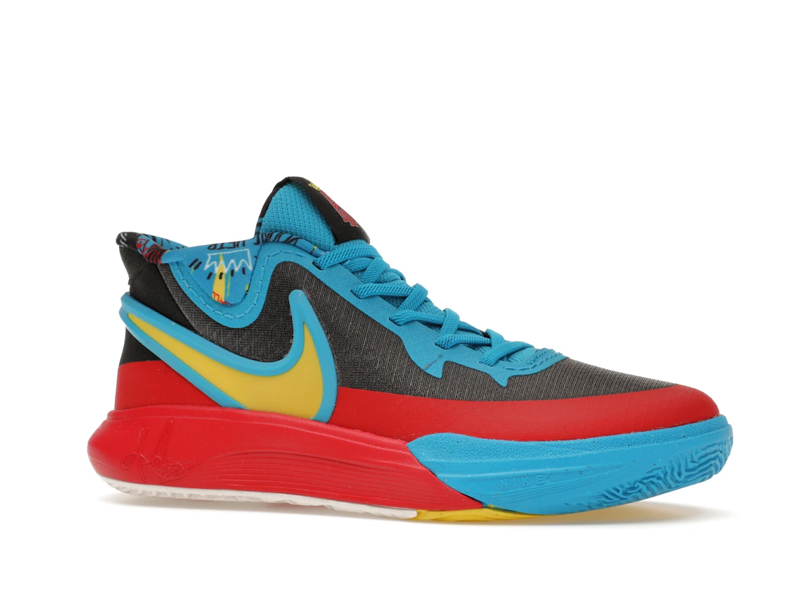 Vue 3 de Nike Kyrie 8 GO SE Black Blue Tour Yellow (PS)