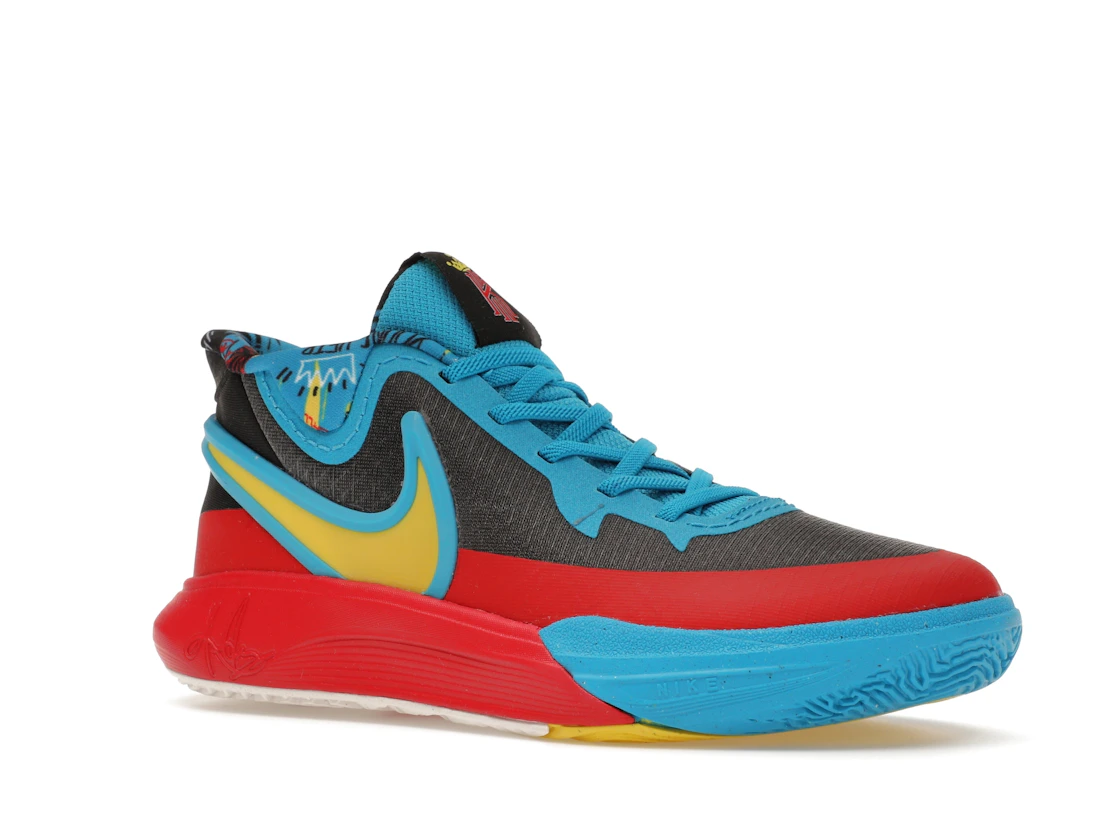 Vue 4 de Nike Kyrie 8 GO SE Black Blue Tour Yellow (PS)