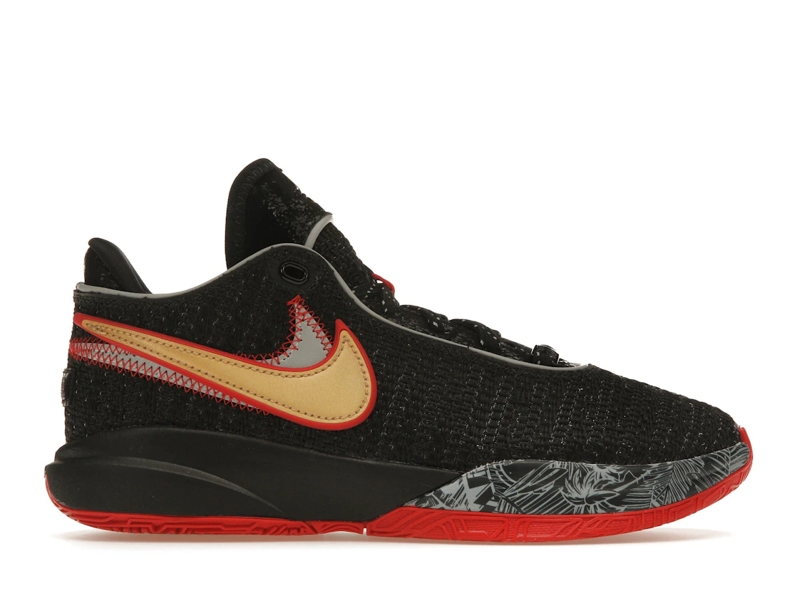 Vue 1 de Nike LeBron 20 Black University Red (GS)